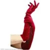 Long Velveteen Red Gloves Adult
