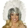 White Vegas Showgirl Headpiece Adult