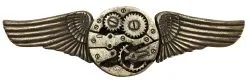 Gear Wings Antique Adult Pin